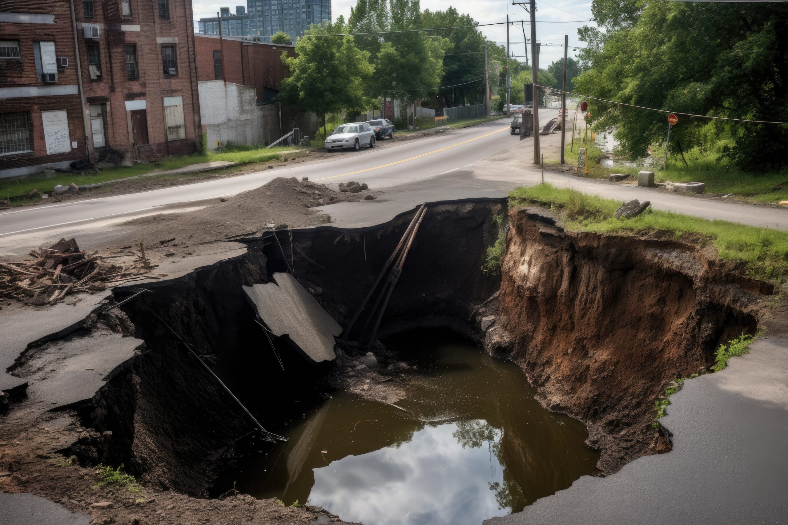 Sinkhole emergency response at William Way Surrey managed by HML property management